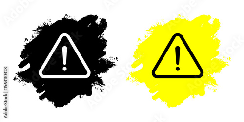 Splat element with danger logo vector, a bold warning sign with a grunge texture. Ideal for safety alerts, hazardous material indications, or edgy, attention-grabbing designs.