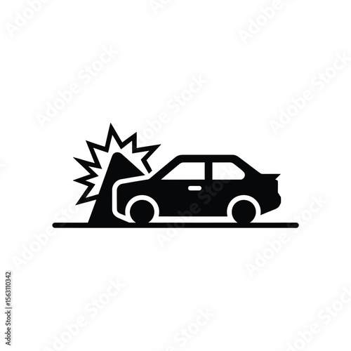 Car accident impact collision icon