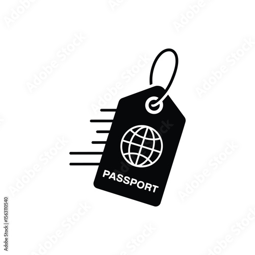 Passport tag travel icon