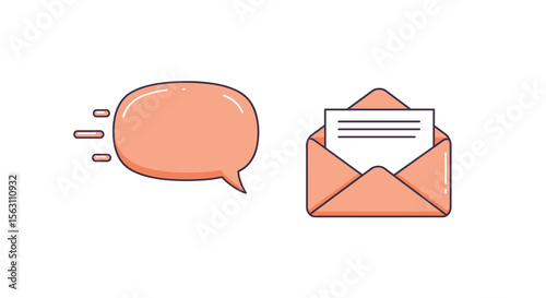Communication and message delivery vector illustration in flat style for digital design