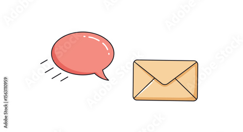 Email and communication vector illustration in a cartoon style for digital design and online messaging concepts