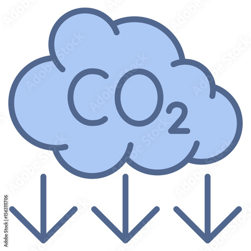 Carbon Capture Blue Icon
