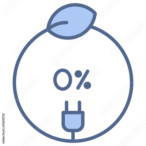 Net Zero Emissions Blue Icon