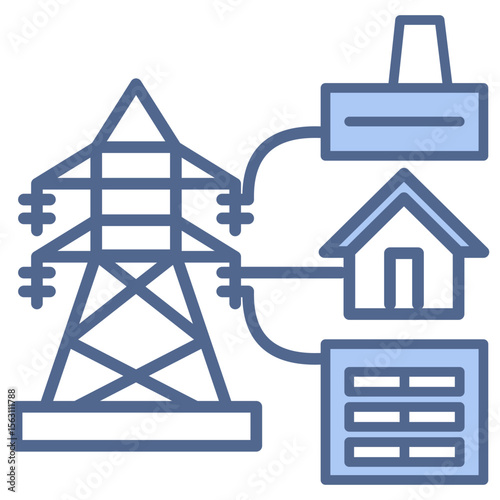 Distributed Generation Blue Icon