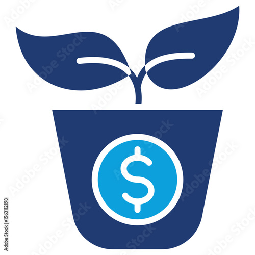 Seed Funding Flat Blue Icon