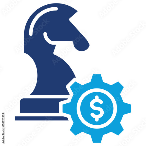 Strategic Investment Flat Blue Icon