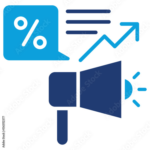 Public Offering Flat Blue Icon