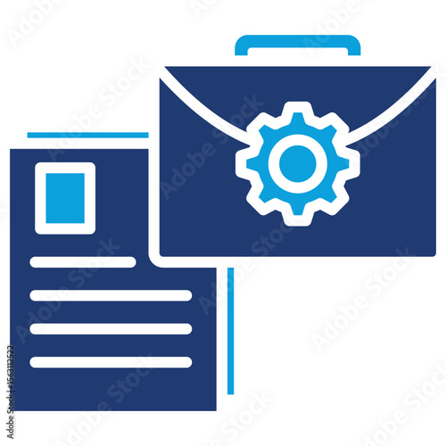 Portfolio Management Flat Blue Icon