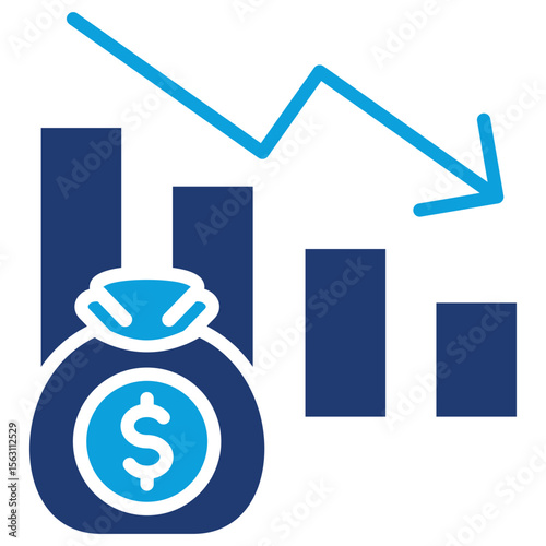 Dilution Flat Blue Icon