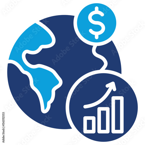 Economy Flat Blue Icon