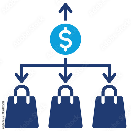 Diversification Flat Blue Icon