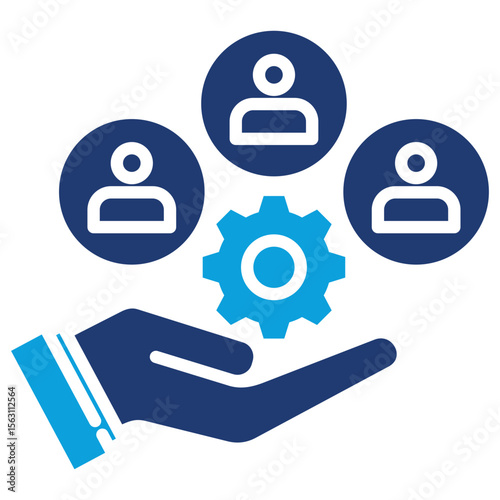 Stakeholder Flat Blue Icon