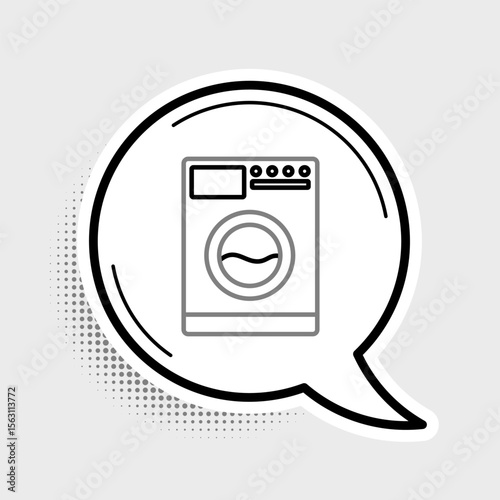 Line Washer icon isolated on grey background. Washing machine icon. Clothes washer - laundry machine. Home appliance symbol. Colorful outline concept. Vector