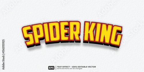 Spider King 3D Cartoon Editable Text Effect | Premium Font Template