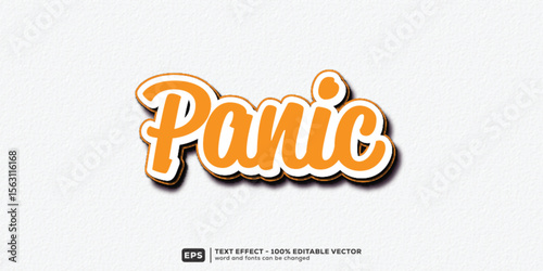 Panic 3D Cartoon Editable Text Effect | Premium Font Template