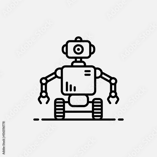 Warehouse robot icon for smart logistics, automation, and inventory management systems
