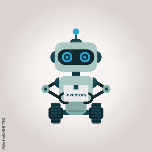 Warehouse robot icon for smart logistics, automation, and inventory management systems