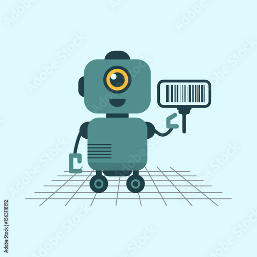 Warehouse robot icon for smart logistics, automation, and inventory management systems