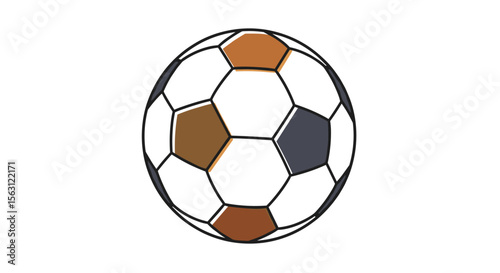 Classic soccer ball design with hexagonal and pentagonal panels in earthy tones