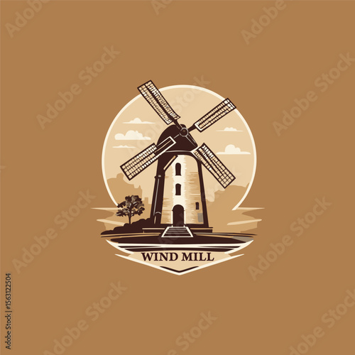 Wind Mill Logo Design Template