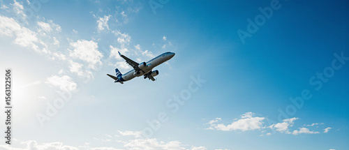 Traveling by plane on clear blue sky	