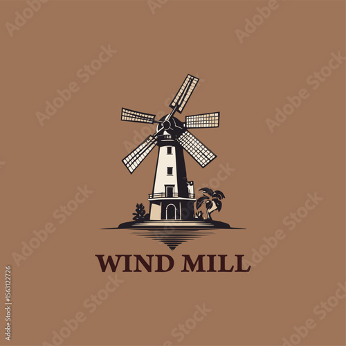 Wind Mill Logo Design Template