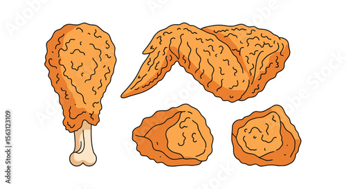 Crispy golden brown fried chicken pieces a delicious appetizer or meal option