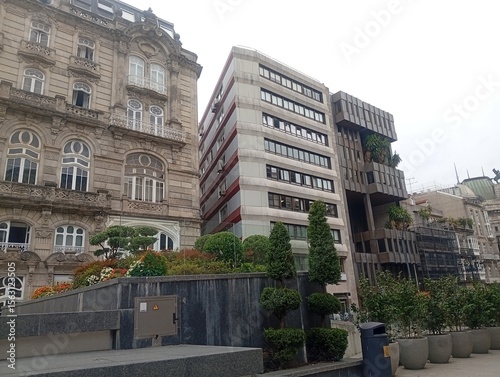 Old buildings in the old town of Vigo
