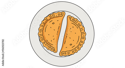 Delicious golden fried empanadas served on a white plate ready for enjoyment