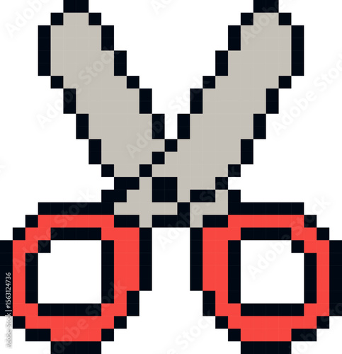 pixel illustration of scissors