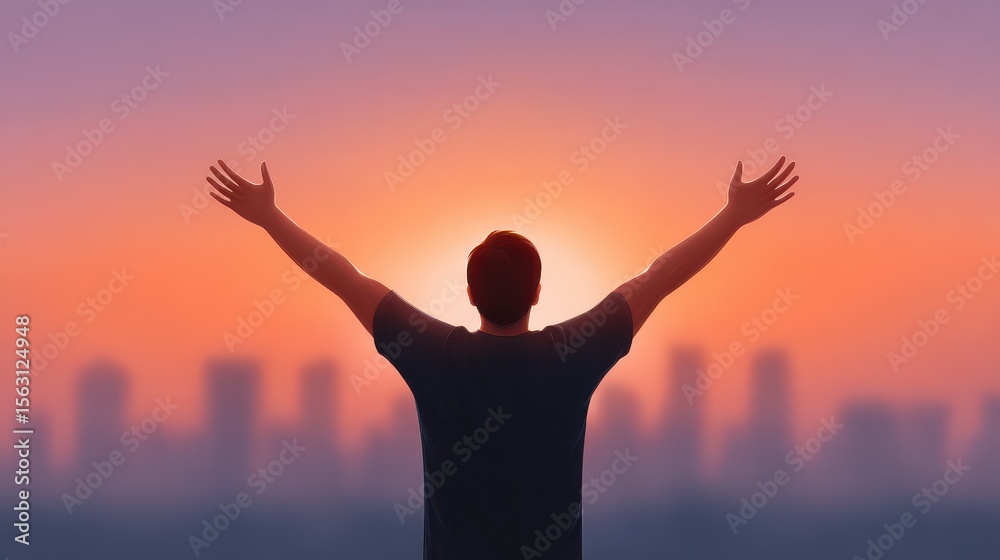 Fototapeta premium Realistic portrait of a person manifesting their inner desires, showing deep emotions and a glowing aura