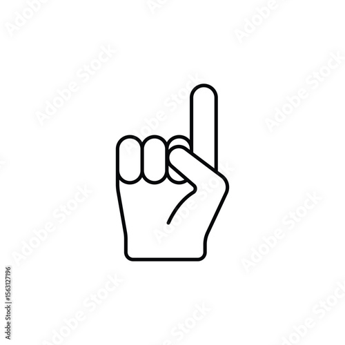 Fan Foam Finger icon design with white background stock illustration