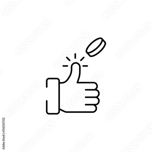 Coin Toss icon design with white background stock illustration
