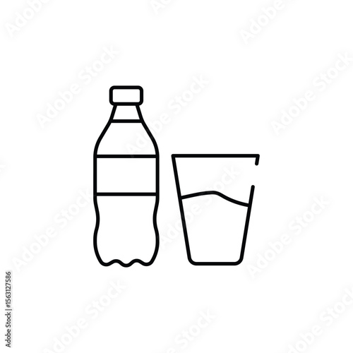 Soft Drink icon design with white background stock illustration
