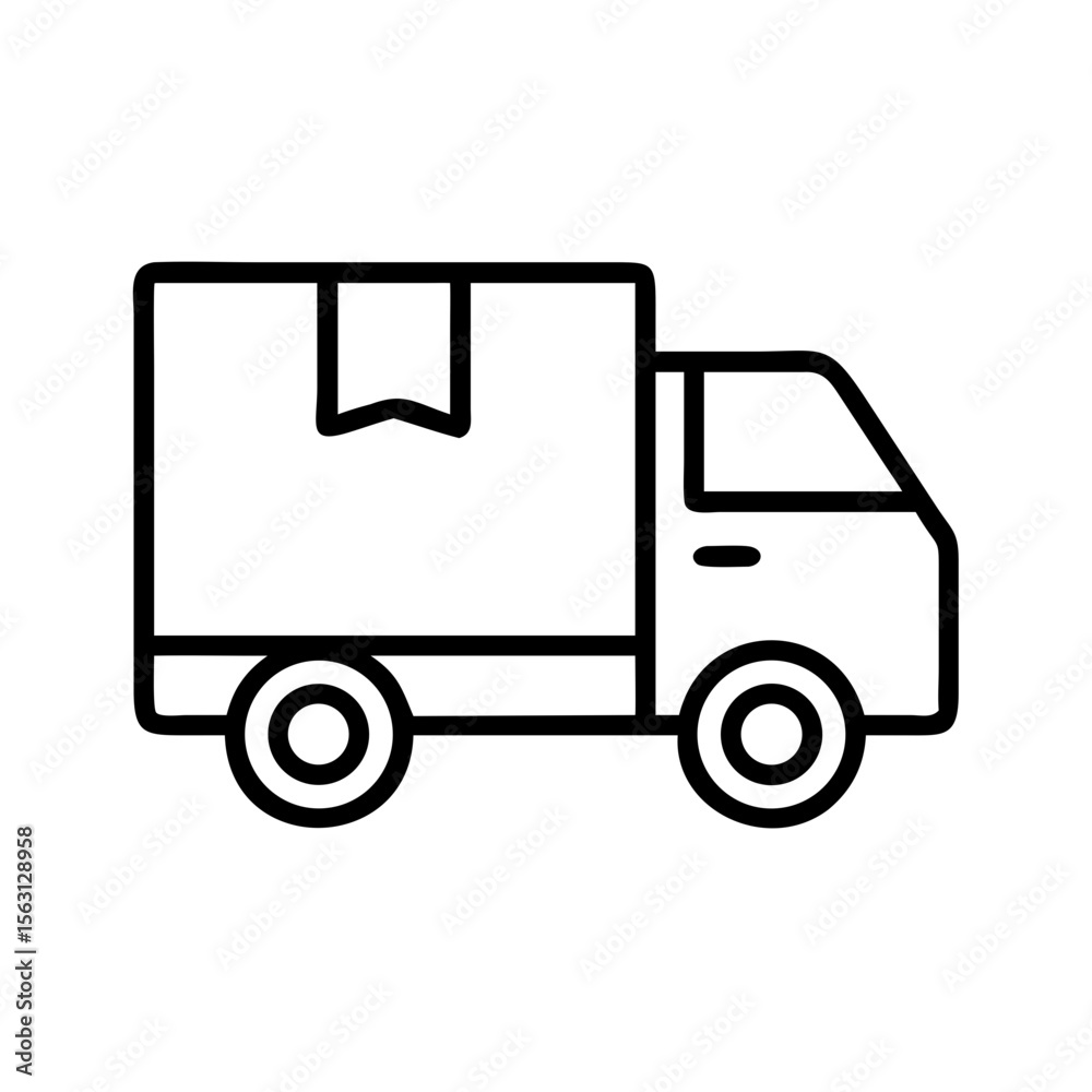 Fototapeta premium Delivery truck icon representing shipping and transportation logistics in simple style