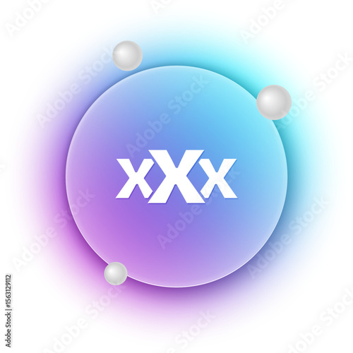 White Sex shop icon isolated on white background. Sex shop, online sex store, adult erotic products concept. Blue and purple gradient circle background. Vector