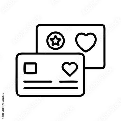 Loyalty cards with star and heart symbols showing customer reward programs