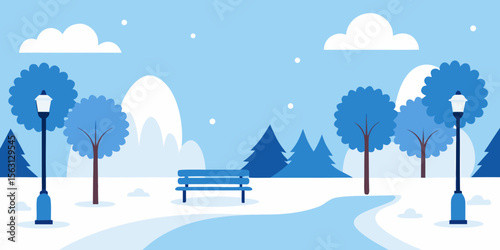winter landscape with trees and snow
