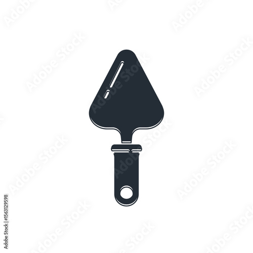 Black Trowel icon isolated on white background. Vector