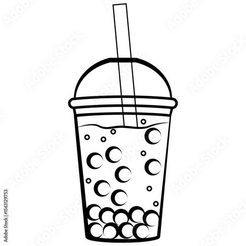 bubble tea icon, bubble drink icon.