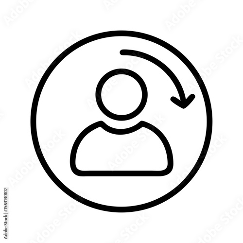 Profile update icon showing user and a circular clockwise arrow around them