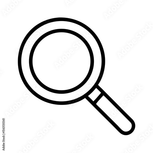 A minimalist illustration of a magnifying glass, symbol for search and discovery