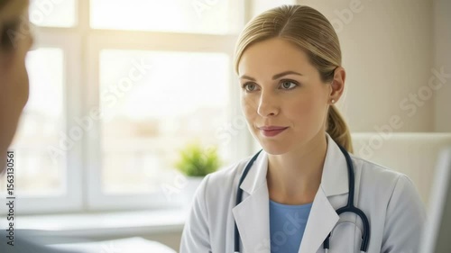 Consultation with a Healthcare Professional Medical Office Image of Doctor and Patient Interaction Bright Environment Close-Up Perspective Health and Wellness Concept