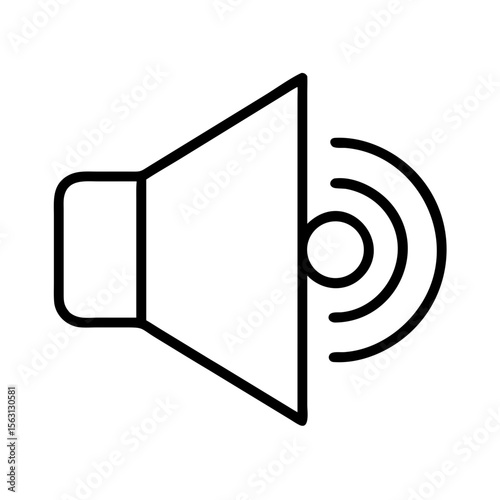 Simple black and white speaker icon showing volume sound waves emanating outward
