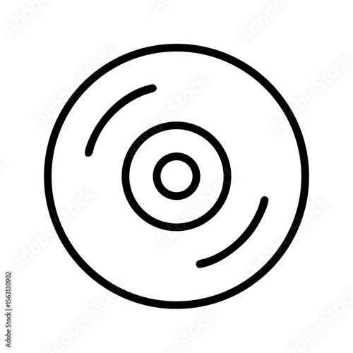 Simple Graphic Representation of a Vinyl Record Album or Disk