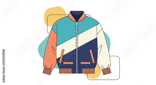 Trendy color block track jacket for fashionable outerwear and casual streetwear styles