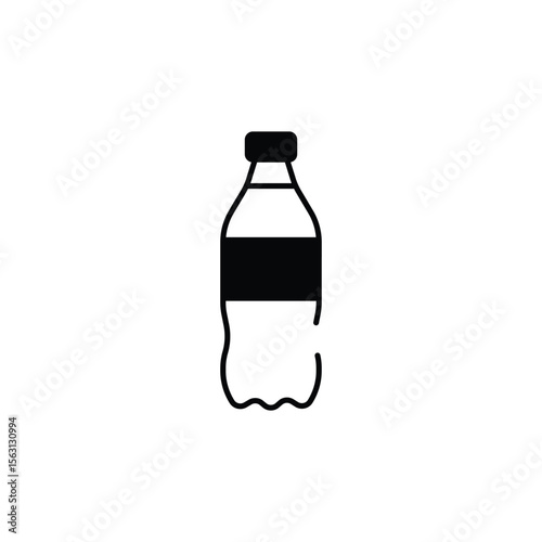 Bottle icon design with white background stock illustration