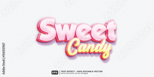 Sweet Candy 3D Cartoon Editable Text Effect | Premium Font Template