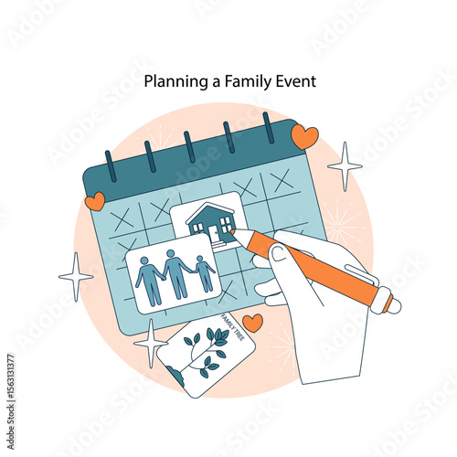 Connection Between Generations. Flat Vector Illustration