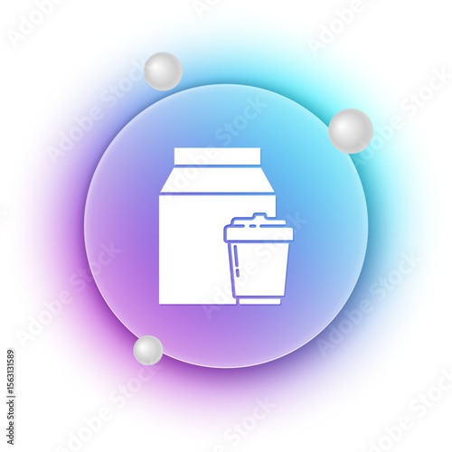 White Online ordering and fast food delivery icon isolated on white background. Blue and purple gradient circle background. Vector